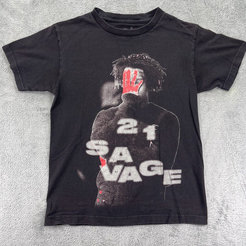 21‎ Savage T-Shirt Men Small Black It's All A Blur Tour 2023 Graphic Print Tee